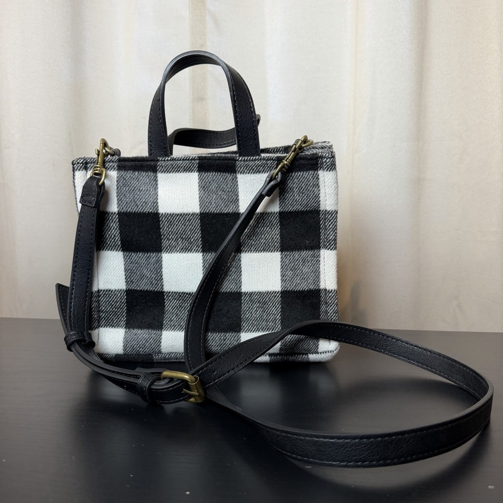 Adorable Black and White Buffalo Check Soft Flannel Tote Bag by Sonoma- EUC!
